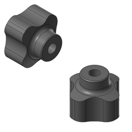 poignée aluminium f 1/4 20 (Ø1" x 3/4")